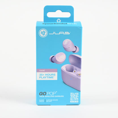 JLab Go Pop+ True Wireless Bluetooth Earbuds & Charging Case - Lilac