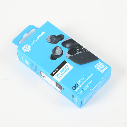 JLab Go Pop+ True Wireless Bluetooth Earbuds + Charging Case - Black