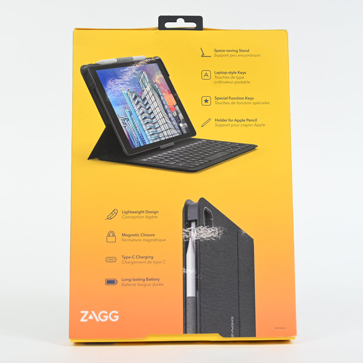 ZAGG Keyboard Messenger Folio 2 - Apple iPad 10.2/10.5 - Charcoal - Open Box