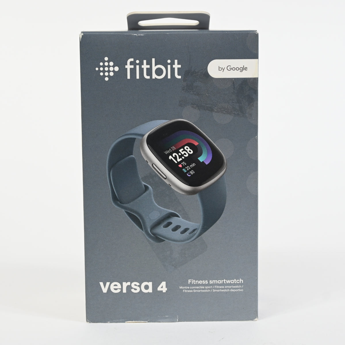 Fitbit Versa 4 Fitness Smartwatch - Blue/Platinum, One Size S & L Bands Included