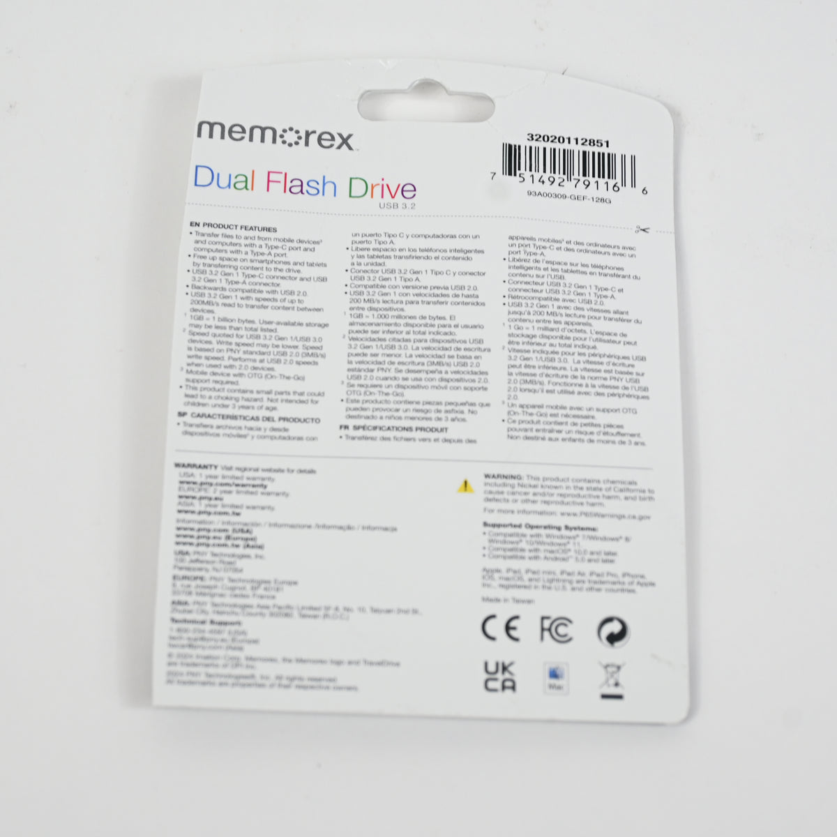 Memorex 128GB USB 3.2 Type-C OTG Flash Drive Portable Data Storage - New