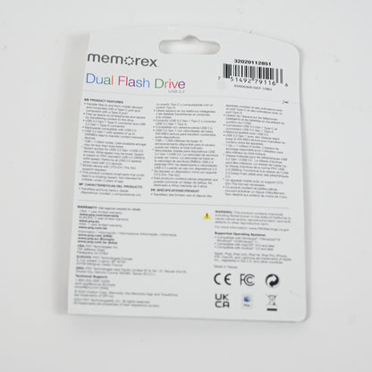 Memorex 128GB USB 3.2 Type-C OTG Flash Drive Portable Data Storage - New
