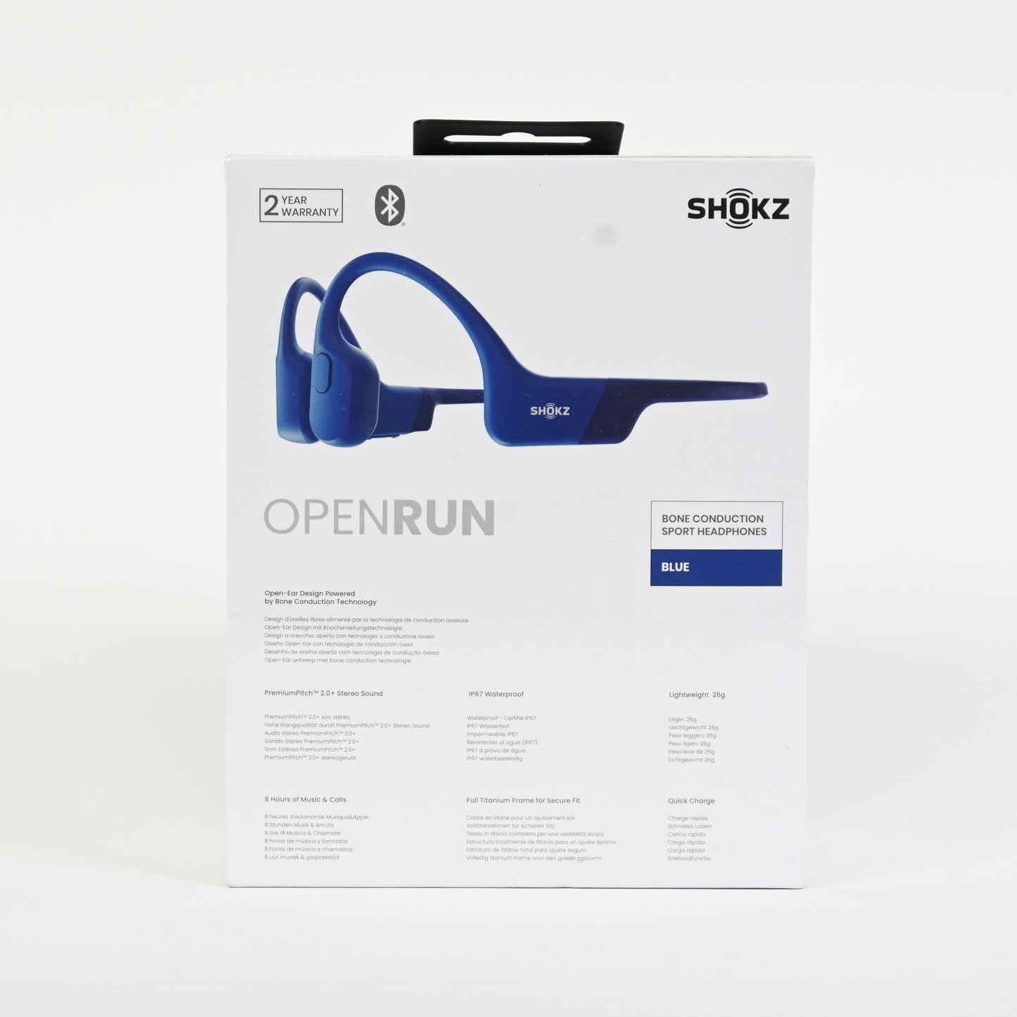 SHOKZ OpenRun Bluetooth Bone Coduction Sport Headphones - Blue - New