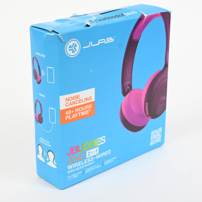 JLab JBuddies ANC 2 in 1 Wireless + Wired Kids Headphones Purple/Pink - Grade A