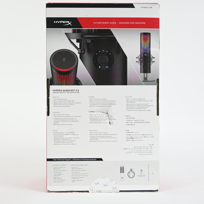 HyperX QuadCast 2 S – USB Microphone, with RGB Lighting USB-C - Black
