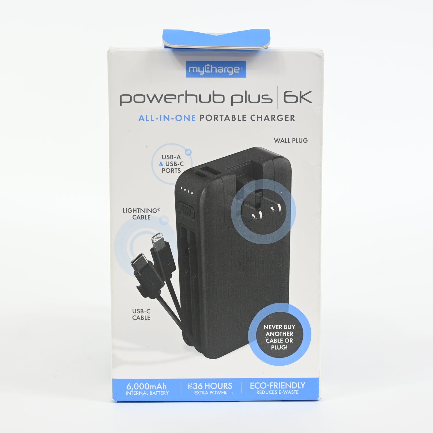 myCharge PowerHub Plus 6000mAh/15W Output Power Bank - Grade A