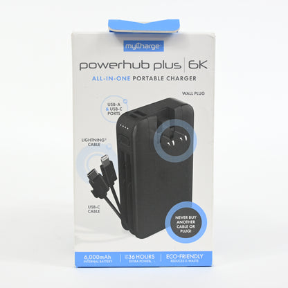 myCharge PowerHub Plus 6000mAh/15W Output Power Bank - Grade A