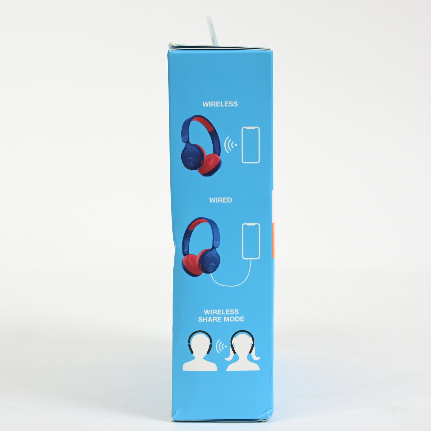 JLab JBuddies ANC 2 in 1 Wireless + Wired Kids Headphones - Blue/Red - New