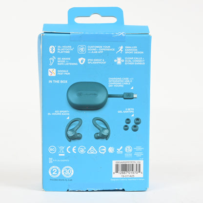 JLab Go Air Sport - Bluethooth Wireless Workout Earbuds - Teal - Grade A