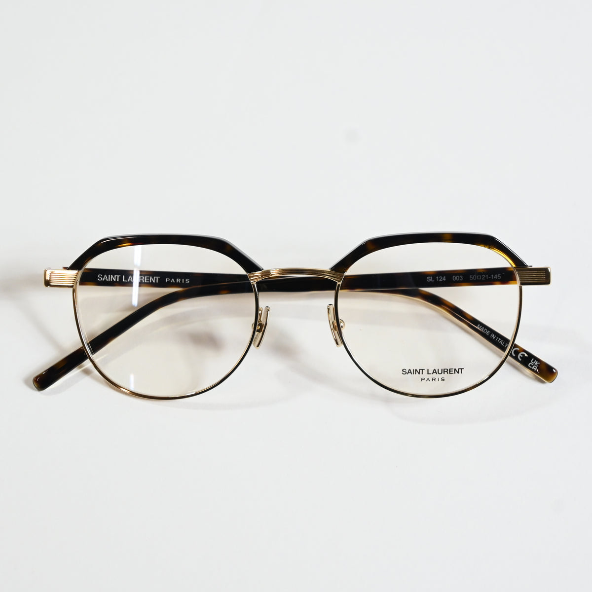Yves Saint Laurent SL-124O 003 Unisex Authentic Eyeglasses Havana/Beige 50 - New