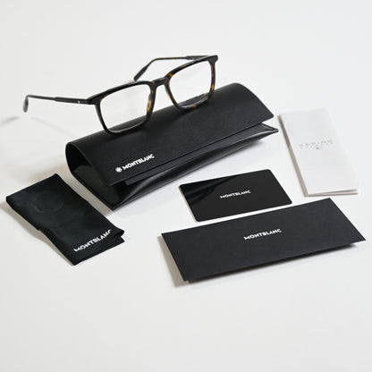 Montblanc MB0197O 002 Mens Authentic Eyeglasses Havana, 53mm - New