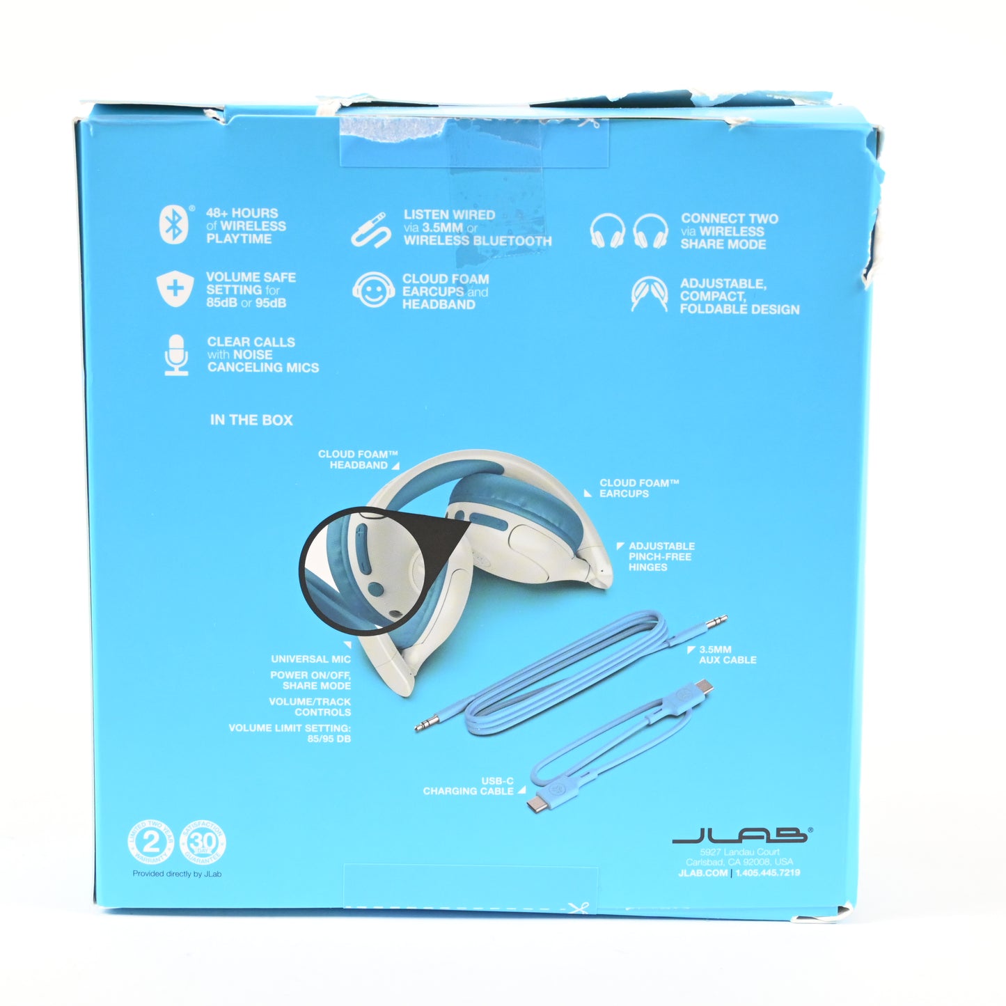 JLab JBuddies Pop Bluetooth Wireless Kids' Headphones - Teal - Grade A