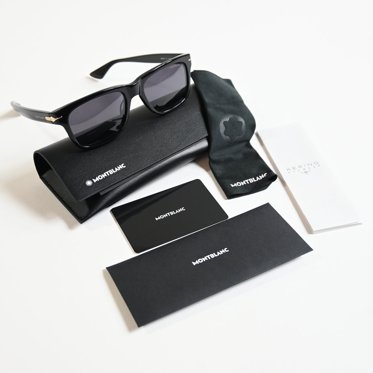 Montblanc MB0263S 001 Mens Authentic Sunglasses Black/Gold, 54mm - New
