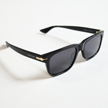 Montblanc MB0263S 001 Mens Authentic Sunglasses Black/Gold, 54mm - New