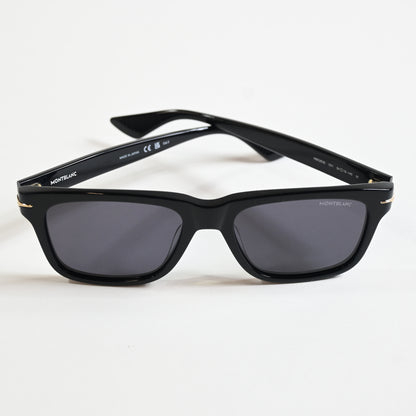 Montblanc MB0263S 001 Mens Authentic Sunglasses Black/Gold, 54mm - New