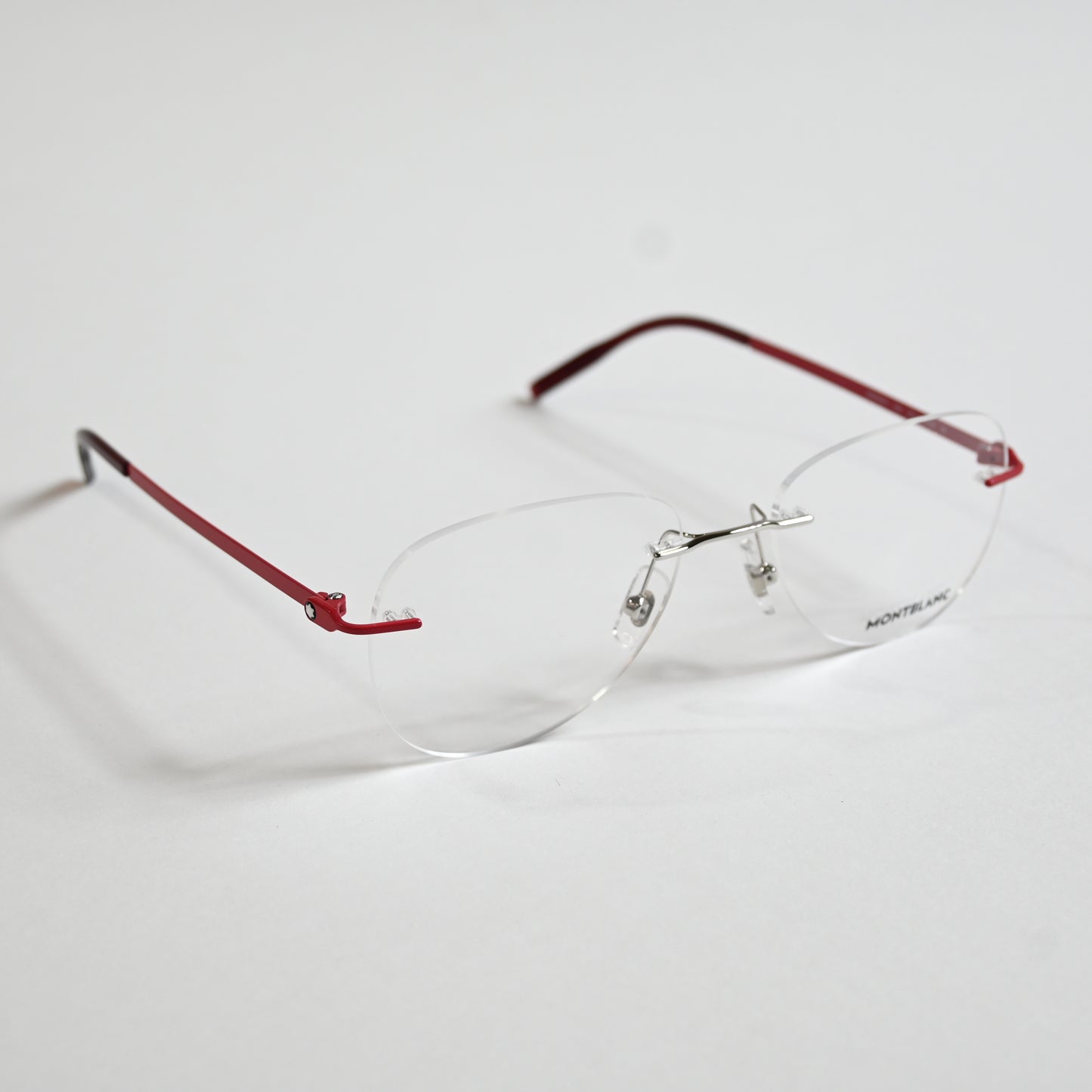 Montblanc MB0283O 004 Mens Authentic Eyeglasses Red/Silver, 55mm - New