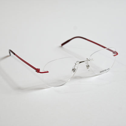 Montblanc MB0283O 004 Mens Authentic Eyeglasses Red/Silver, 55mm - New