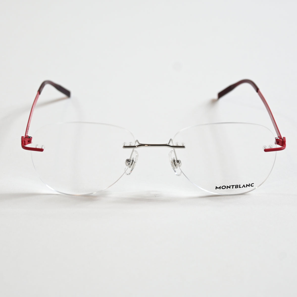 Montblanc MB0283O 004 Mens Authentic Eyeglasses Red/Silver, 55mm - New