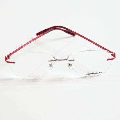 Montblanc MB0283O 004 Mens Authentic Eyeglasses Red/Silver, 55mm - New