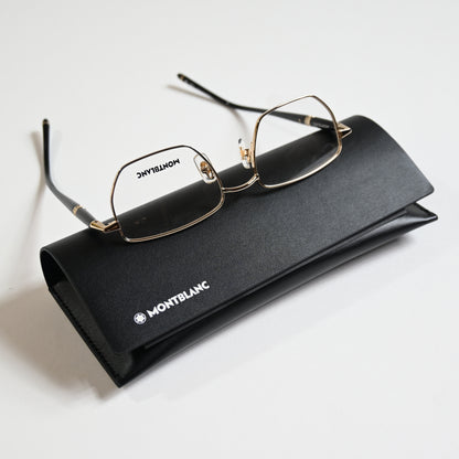 Montblanc MB0347O 001 Mens Authentic Eyeglasses Gold/Black, 52mm - New