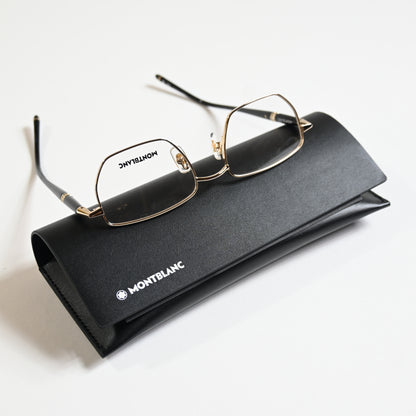 Montblanc MB0347O 001 Mens Authentic Eyeglasses Gold/Black, 52mm - New