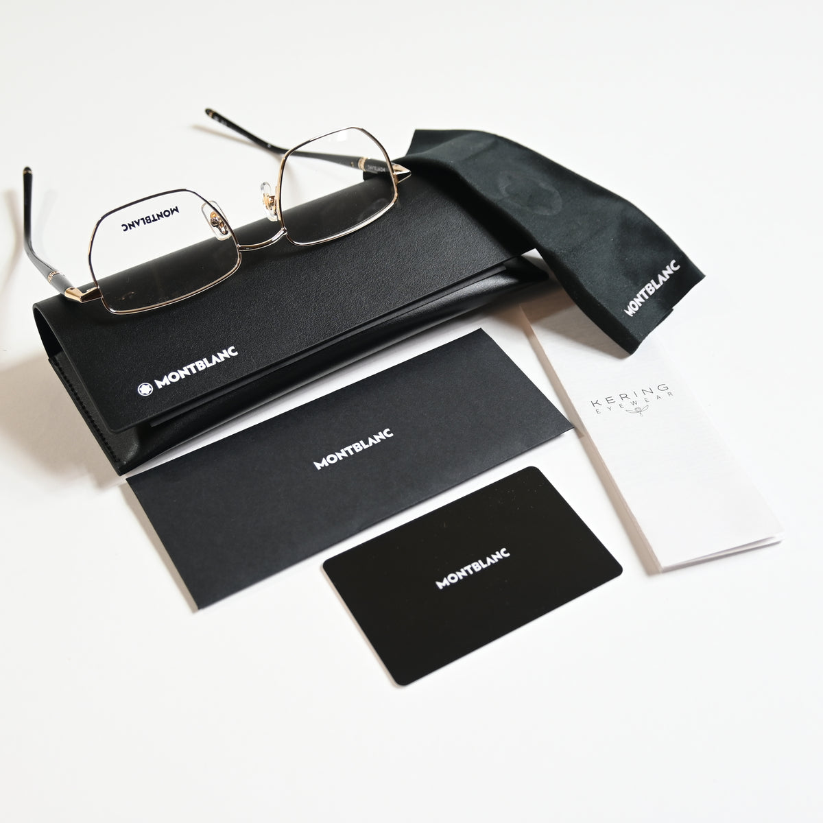 Montblanc MB0347O 001 Mens Authentic Eyeglasses Gold/Black, 52mm - New