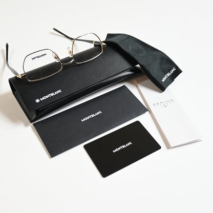 Montblanc MB0347O 001 Mens Authentic Eyeglasses Gold/Black, 52mm - New