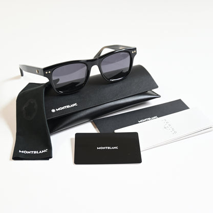 Montblanc MB0254S 001 Mens Authentic Sunglasses Black, 53mm - New