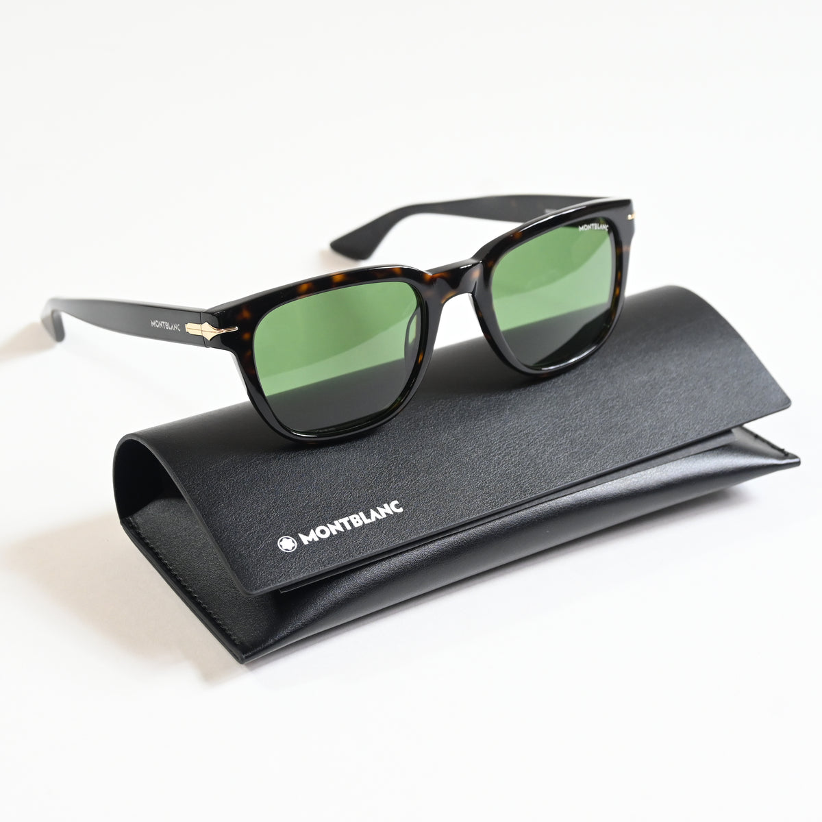 Montblanc MB0302S 002 Mens Authentic Sunglasses Tortoise/Green, 51mm - New