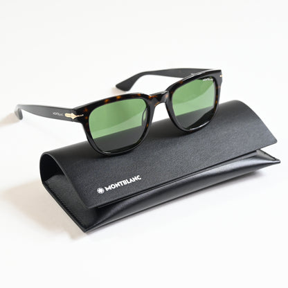Montblanc MB0302S 002 Mens Authentic Sunglasses Tortoise/Green, 51mm - New