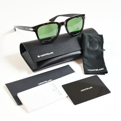 Montblanc MB0302S 002 Mens Authentic Sunglasses Tortoise/Green, 51mm - New