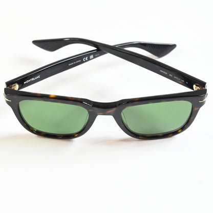 Montblanc MB0302S 002 Mens Authentic Sunglasses Tortoise/Green, 51mm - New
