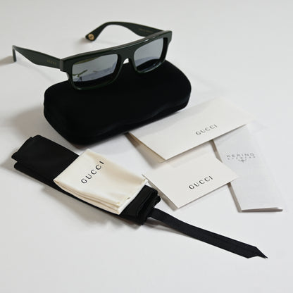 Gucci GG1616S 003 Mens Authentic Sunglasses Black/Green, 57mm - New