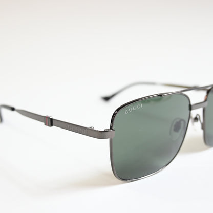 Gucci GG1441S 001 Mens Authentic Sunglasses Ruthenium Gray, 58mm - New
