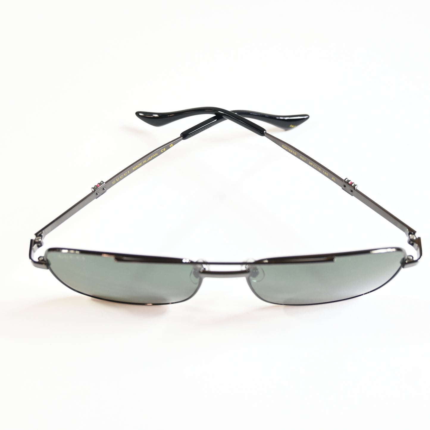 Gucci GG1441S 001 Mens Authentic Sunglasses Ruthenium Gray, 58mm - New