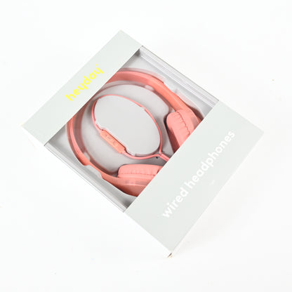 Heyday Wired Headphones - Peach Audio Headset - Open Box