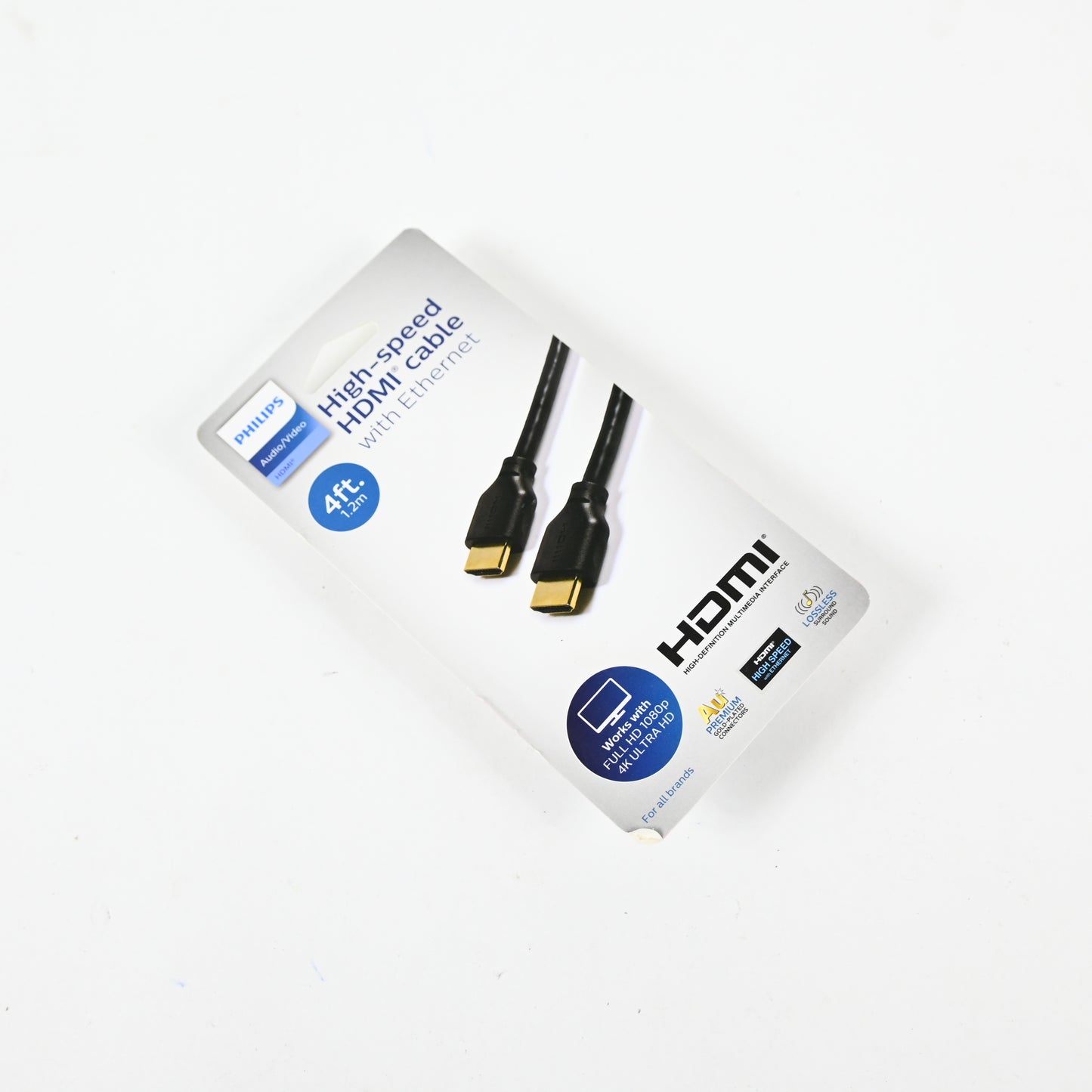 Philips High Speed HDMI Cable w/ Ethernet - 4 ft - Black - New