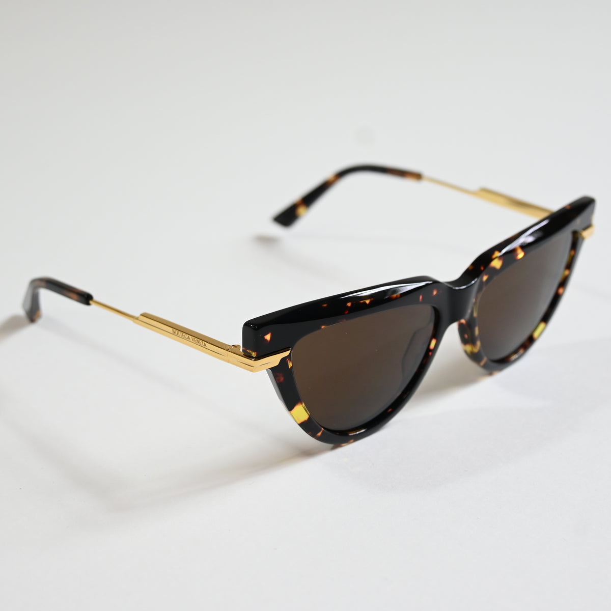 Bottega BV1265S 002 Womens Authentic Sunglasses Tortoise Black/Gold, 54mm - New