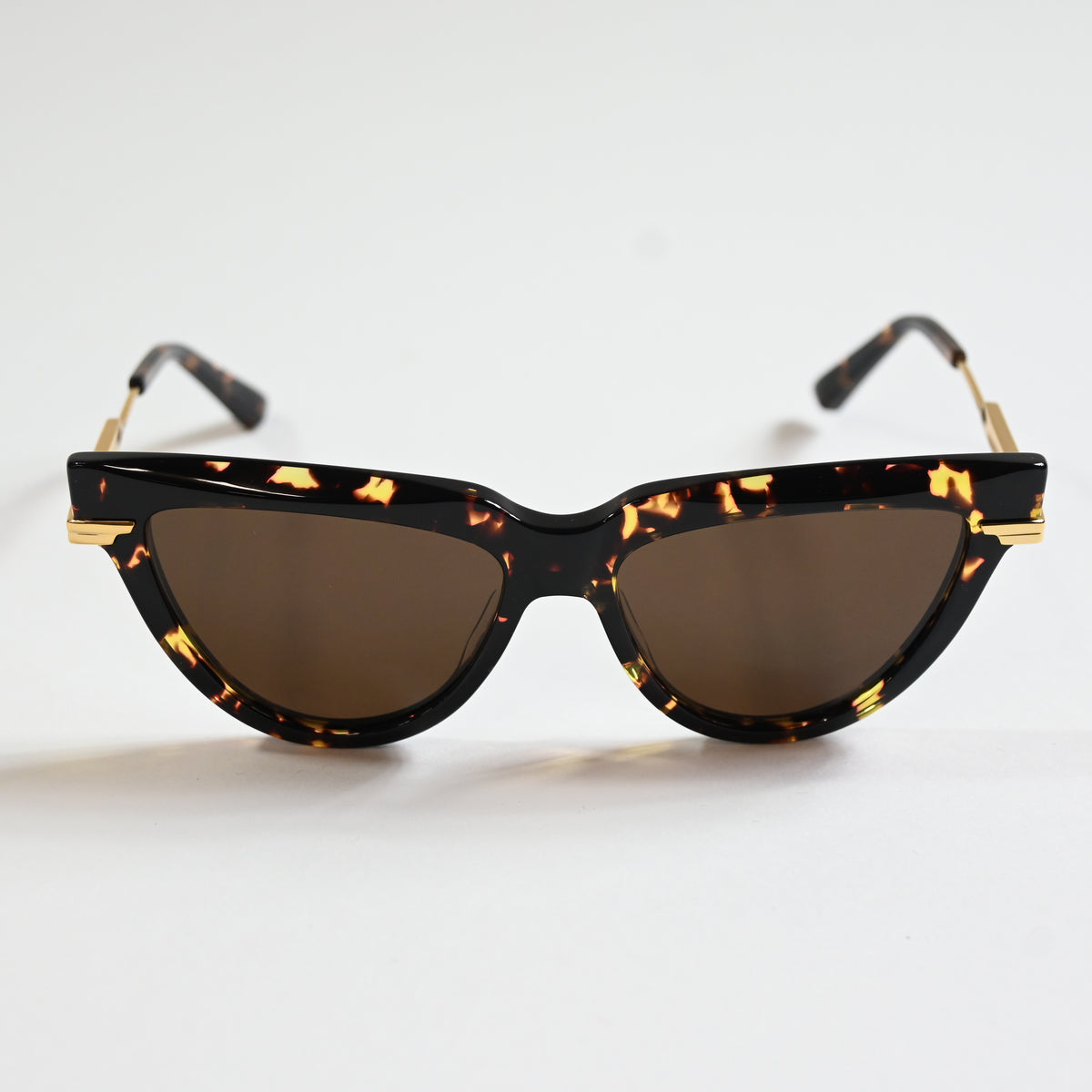 Bottega BV1265S 002 Womens Authentic Sunglasses Tortoise Black/Gold, 54mm - New