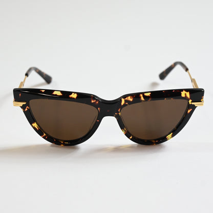 Bottega BV1265S 002 Womens Authentic Sunglasses Tortoise Black/Gold, 54mm - New