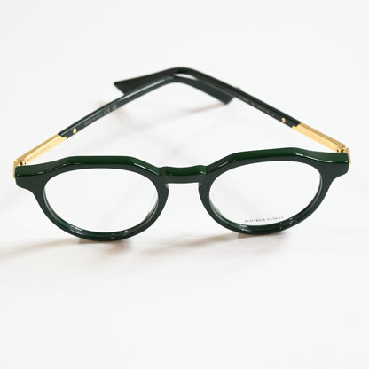 Bottega BV1263O 004 Mens Authentic Eyeglasses Green/Gold, 48mm - New