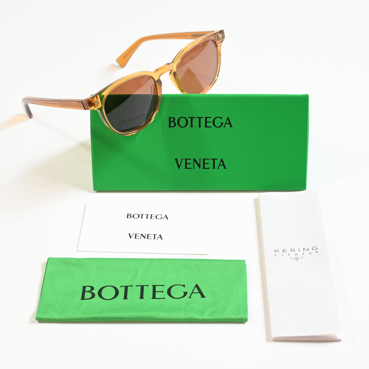 Bottega BV1253S 004 Mens Authentic Sunglasses Clear Yellow, 50mm - New