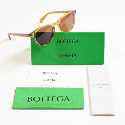 Bottega BV1253S 004 Mens Authentic Sunglasses Clear Yellow, 50mm - New