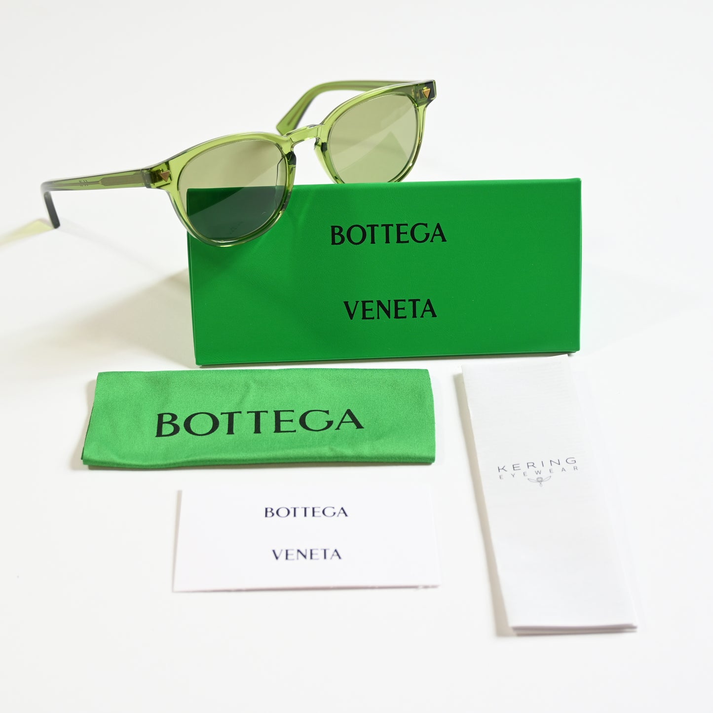 Bottega BV1253S 003 Mens Authentic Sunglasses Clear Green, 50mm - New