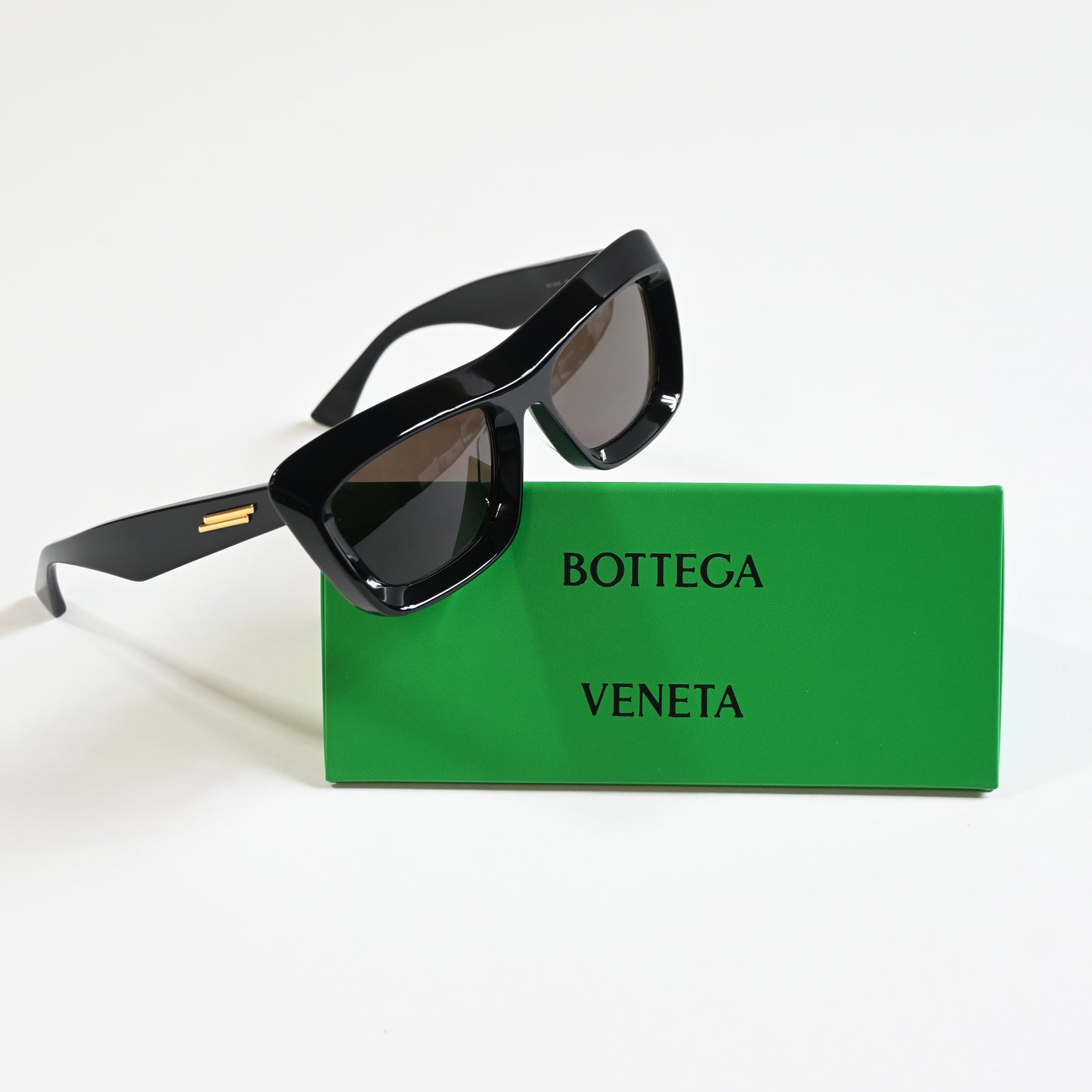 Bottega BV1283S 001 Womens Authentic Sunglasses Black/Gold, 53mm - New