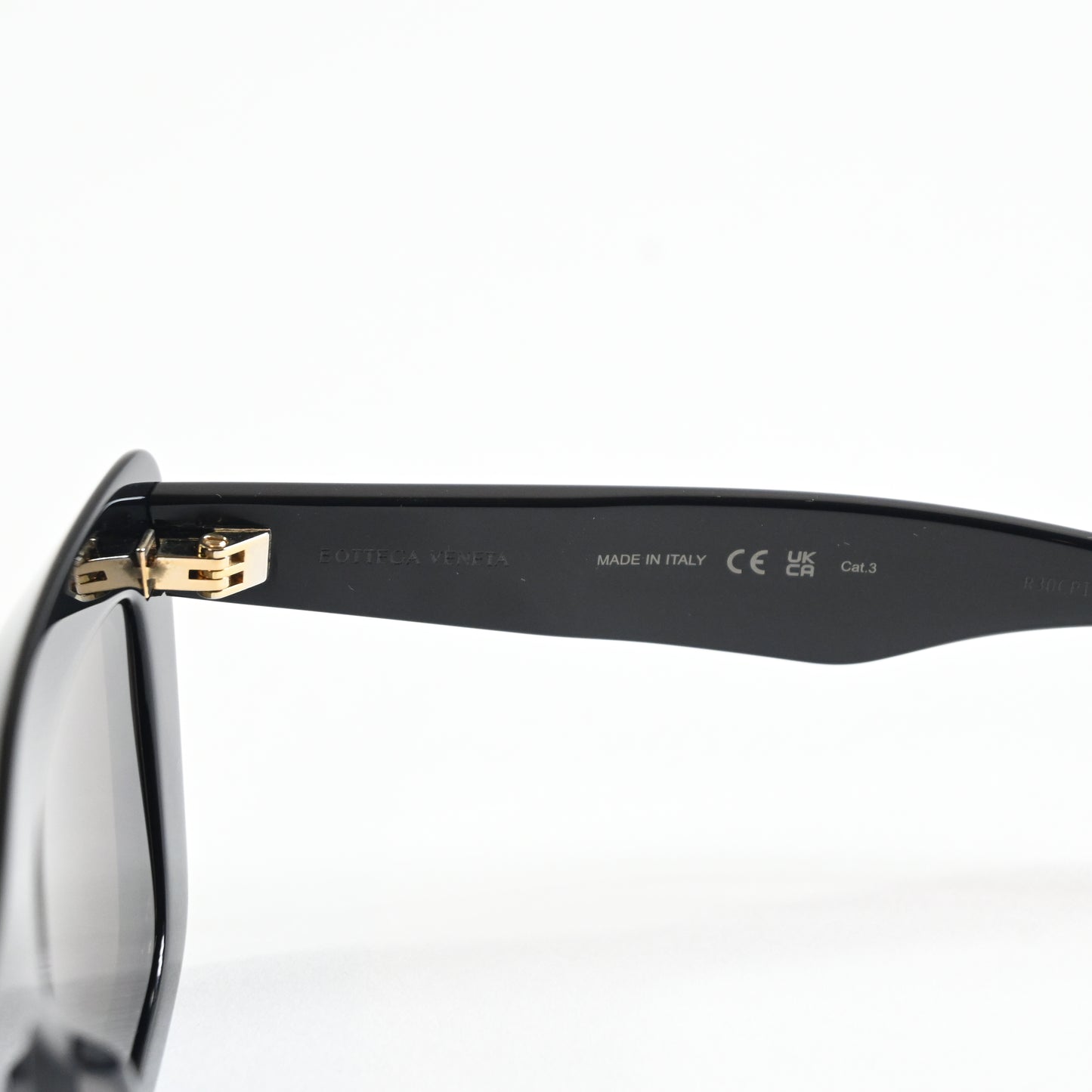 Bottega BV1283S 001 Womens Authentic Sunglasses Black/Gold, 53mm - New
