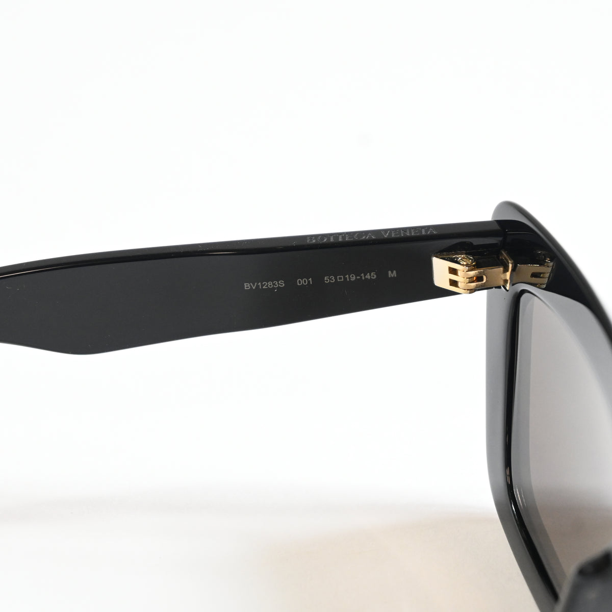 Bottega BV1283S 001 Womens Authentic Sunglasses Black/Gold, 53mm - New
