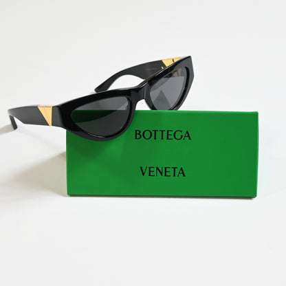 Bottega BV1176S 001 Womens Authentic Sunglasses Black/Gold, 55mm - New
