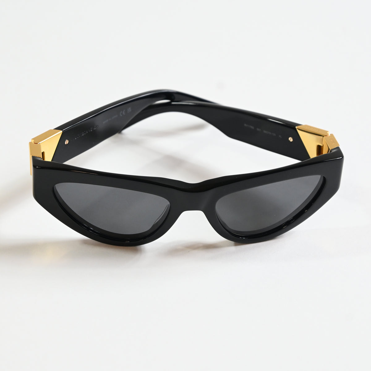 Bottega BV1176S 001 Womens Authentic Sunglasses Black/Gold, 55mm - New