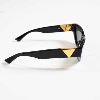 Bottega BV1176S 001 Womens Authentic Sunglasses Black/Gold, 55mm - New